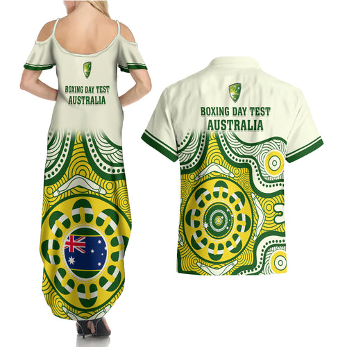 australia-cricket-couples-matching-summer-maxi-dress-and-hawaiian-shirt-boxing-day-2023-test-indigenous-art