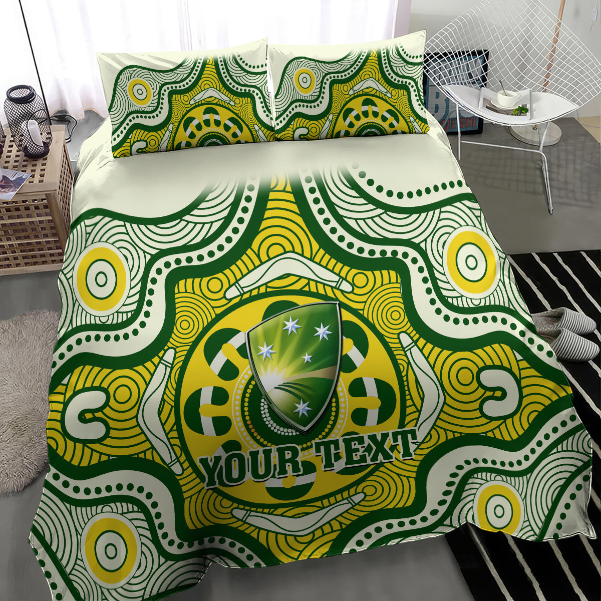custom-australia-cricket-bedding-set-boxing-day-2023-test-indigenous-art
