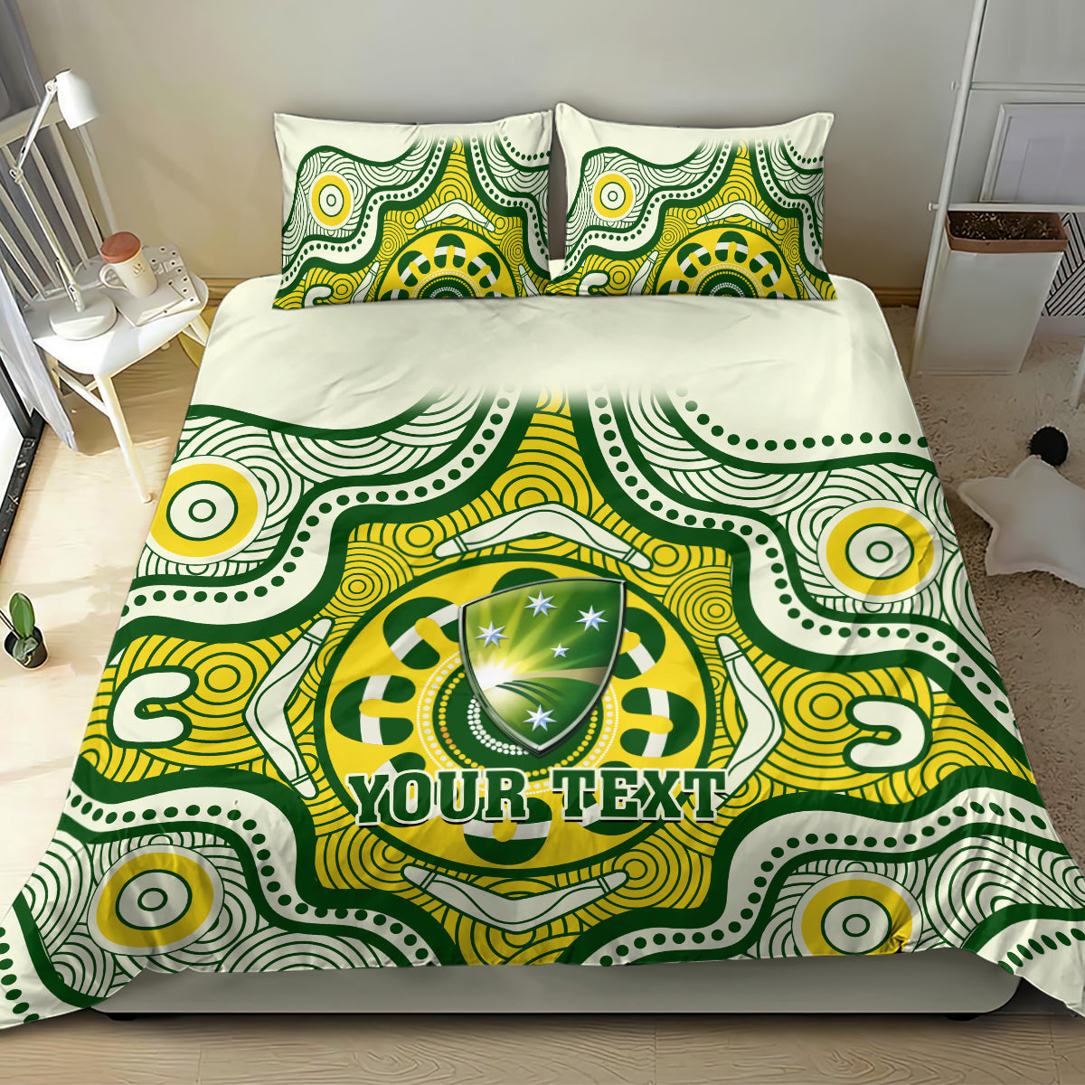 custom-australia-cricket-bedding-set-boxing-day-2023-test-indigenous-art