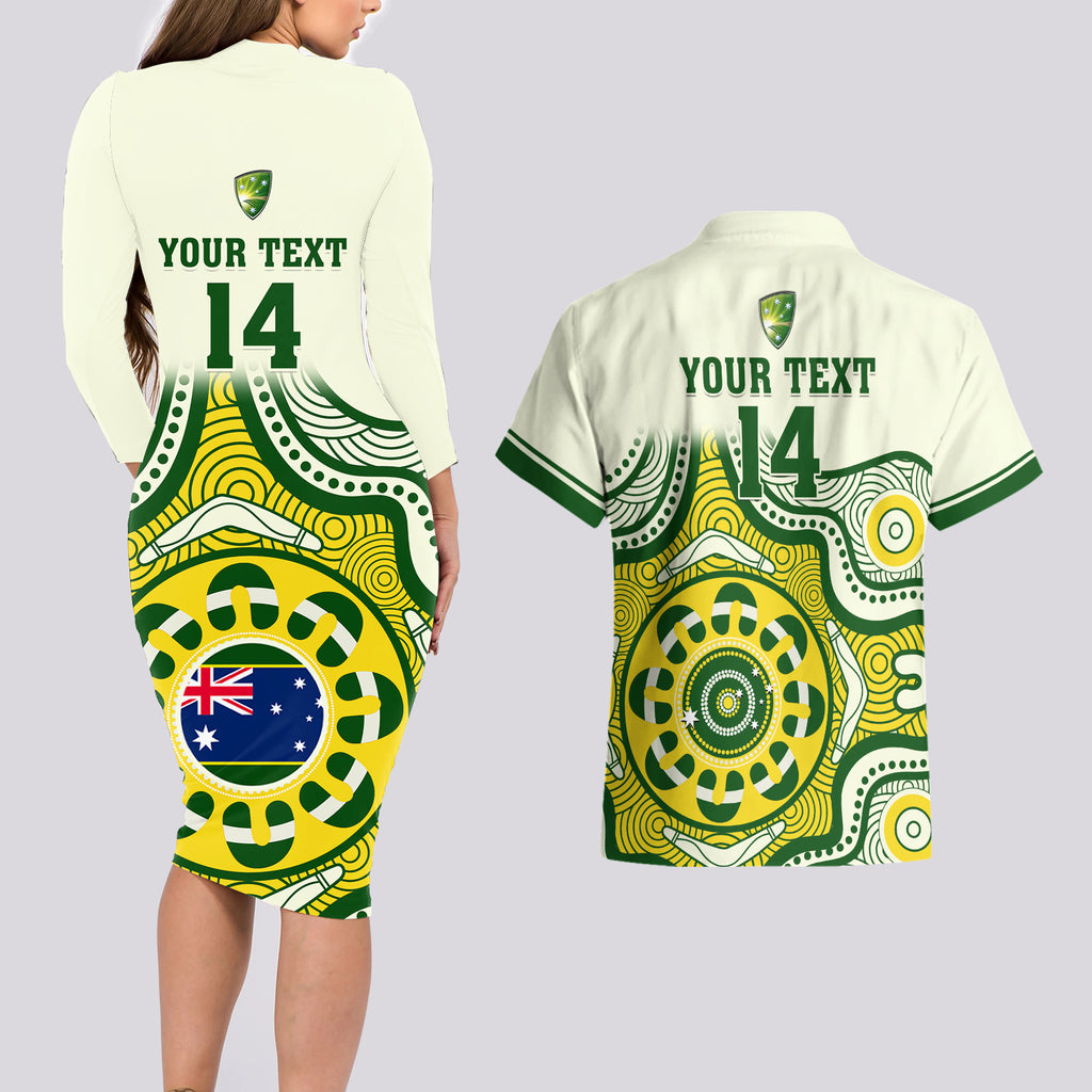 custom-australia-cricket-couples-matching-long-sleeve-bodycon-dress-and-hawaiian-shirt-boxing-day-2023-test-indigenous-art