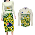 custom-australia-cricket-couples-matching-long-sleeve-bodycon-dress-and-long-sleeve-button-shirts-boxing-day-2023-test-indigenous-art