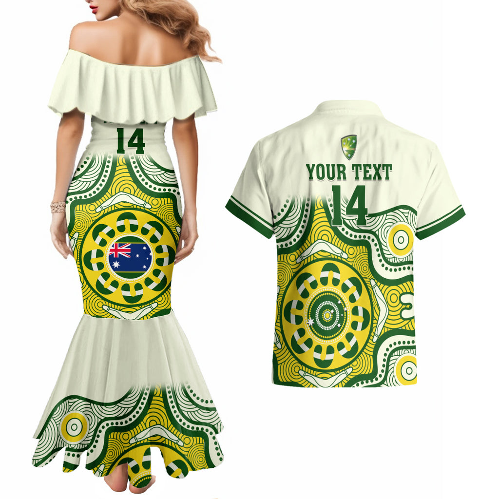 custom-australia-cricket-couples-matching-mermaid-dress-and-hawaiian-shirt-boxing-day-2023-test-indigenous-art