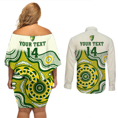 custom-australia-cricket-couples-matching-off-shoulder-short-dress-and-long-sleeve-button-shirts-boxing-day-2023-test-indigenous-art