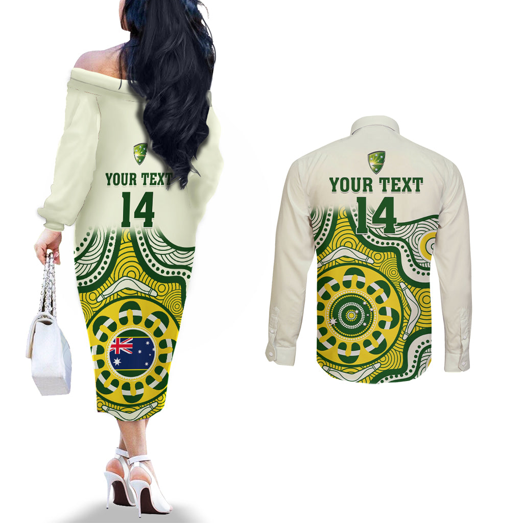 custom-australia-cricket-couples-matching-off-the-shoulder-long-sleeve-dress-and-long-sleeve-button-shirts-boxing-day-2023-test-indigenous-art