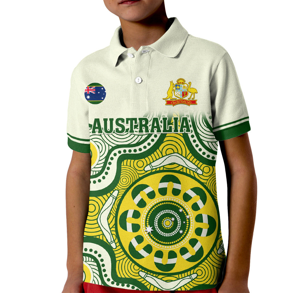 custom-australia-cricket-kid-polo-shirt-boxing-day-2023-test-indigenous-art