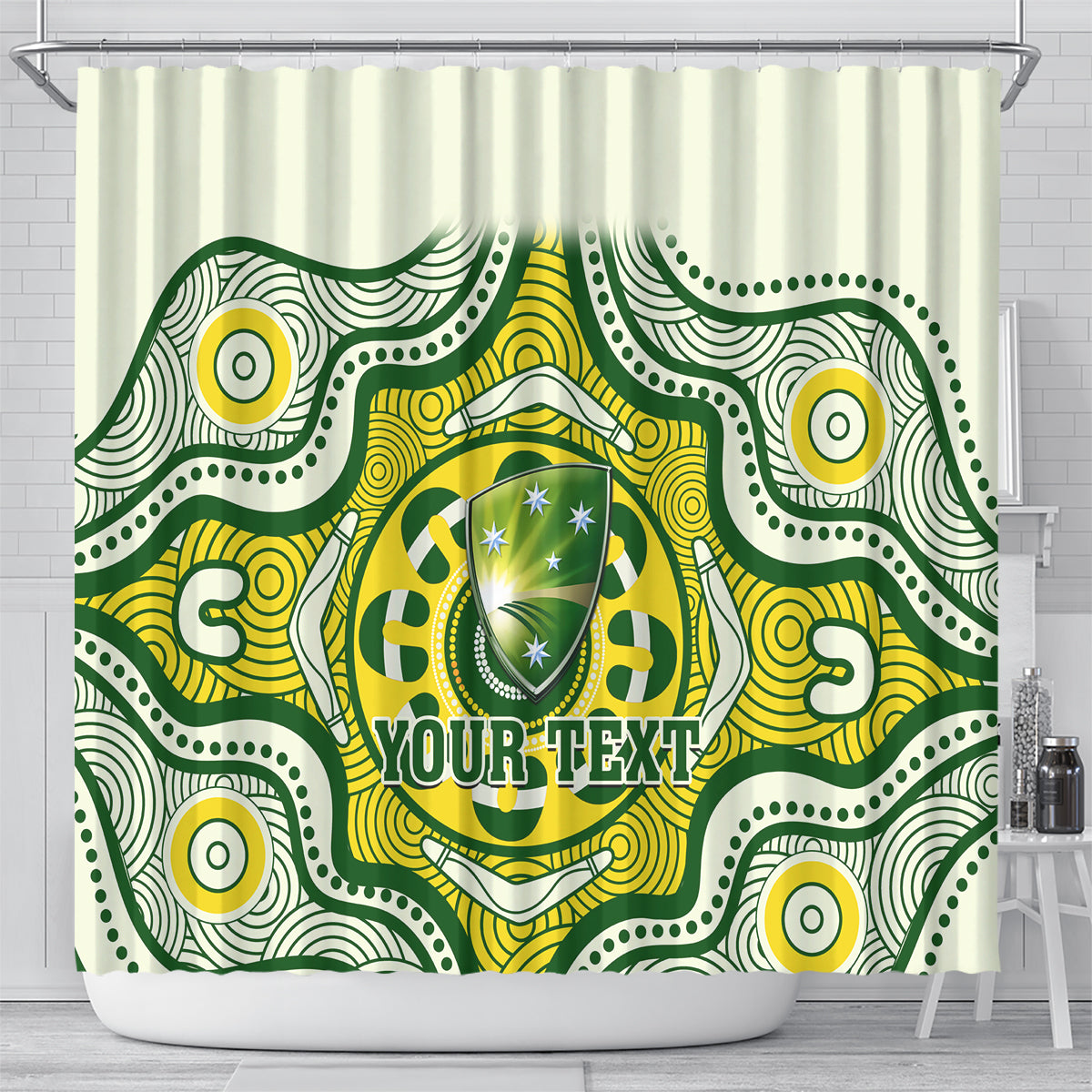 custom-australia-cricket-shower-curtain-boxing-day-2023-test-indigenous-art