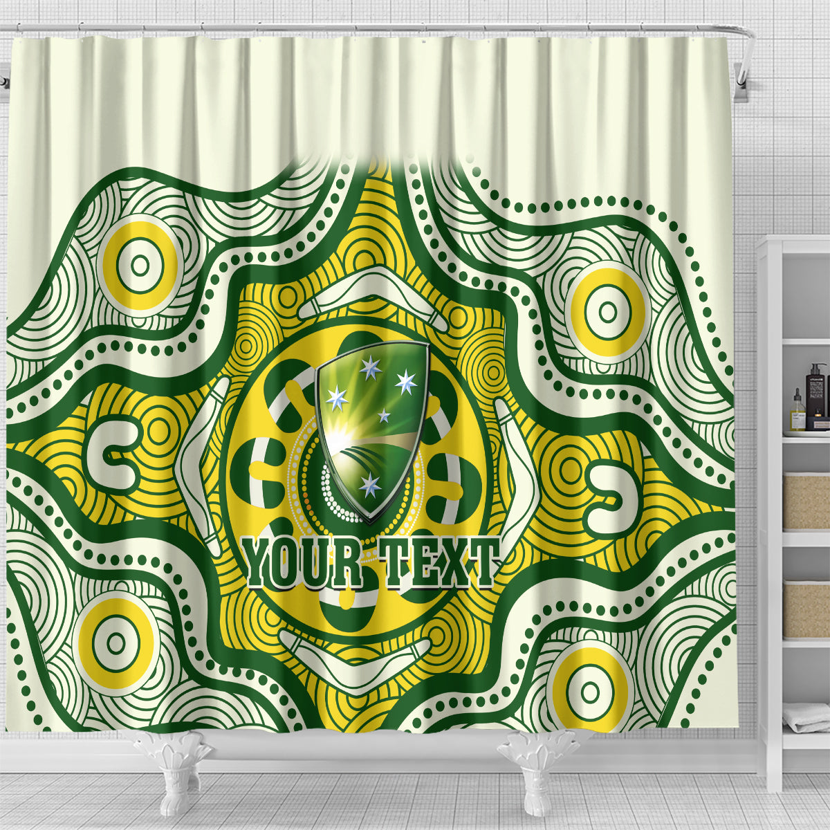 custom-australia-cricket-shower-curtain-boxing-day-2023-test-indigenous-art