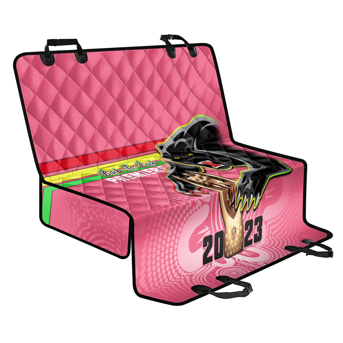 personalised-panthers-back-car-seat-cover-premiers-back-to-back-2023-pink-version