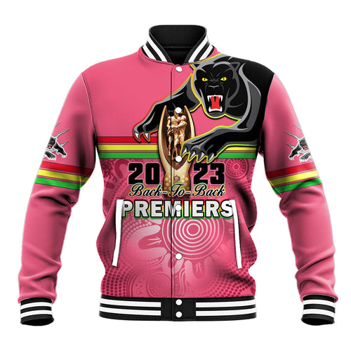 personalised-panthers-baseball-jacket-premiers-back-to-back-2023-pink-version