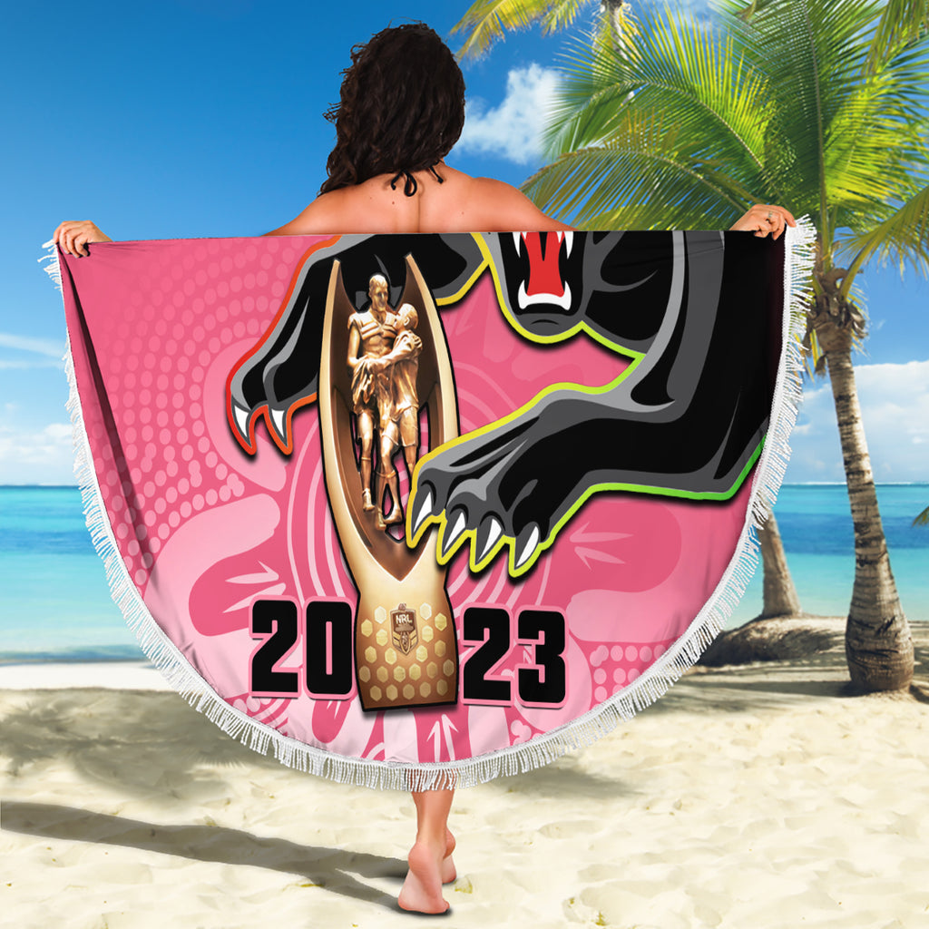 personalised-panthers-beach-blanket-premiers-back-to-back-2023-pink-version