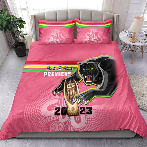 personalised-panthers-bedding-set-premiers-back-to-back-2023-pink-version