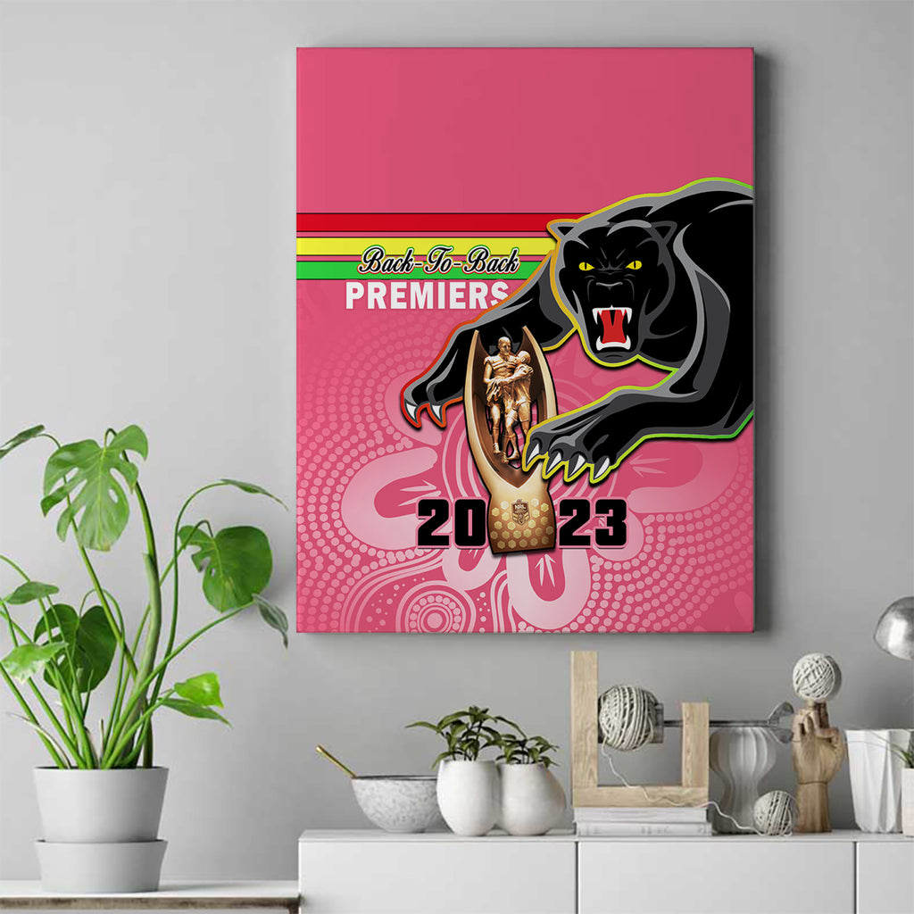 personalised-panthers-canvas-wall-art-premiers-back-to-back-2023-pink-version