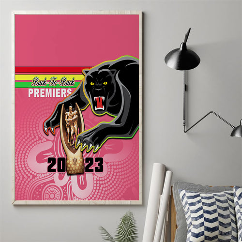 personalised-panthers-canvas-wall-art-premiers-back-to-back-2023-pink-version