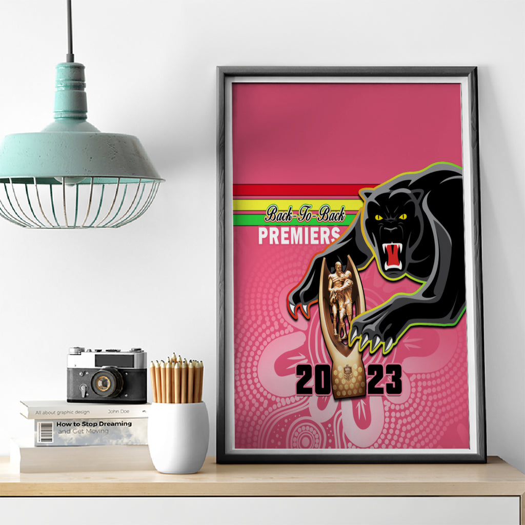 personalised-panthers-canvas-wall-art-premiers-back-to-back-2023-pink-version