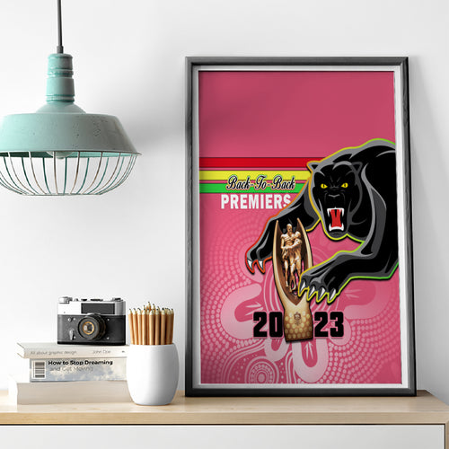 personalised-panthers-canvas-wall-art-premiers-back-to-back-2023-pink-version