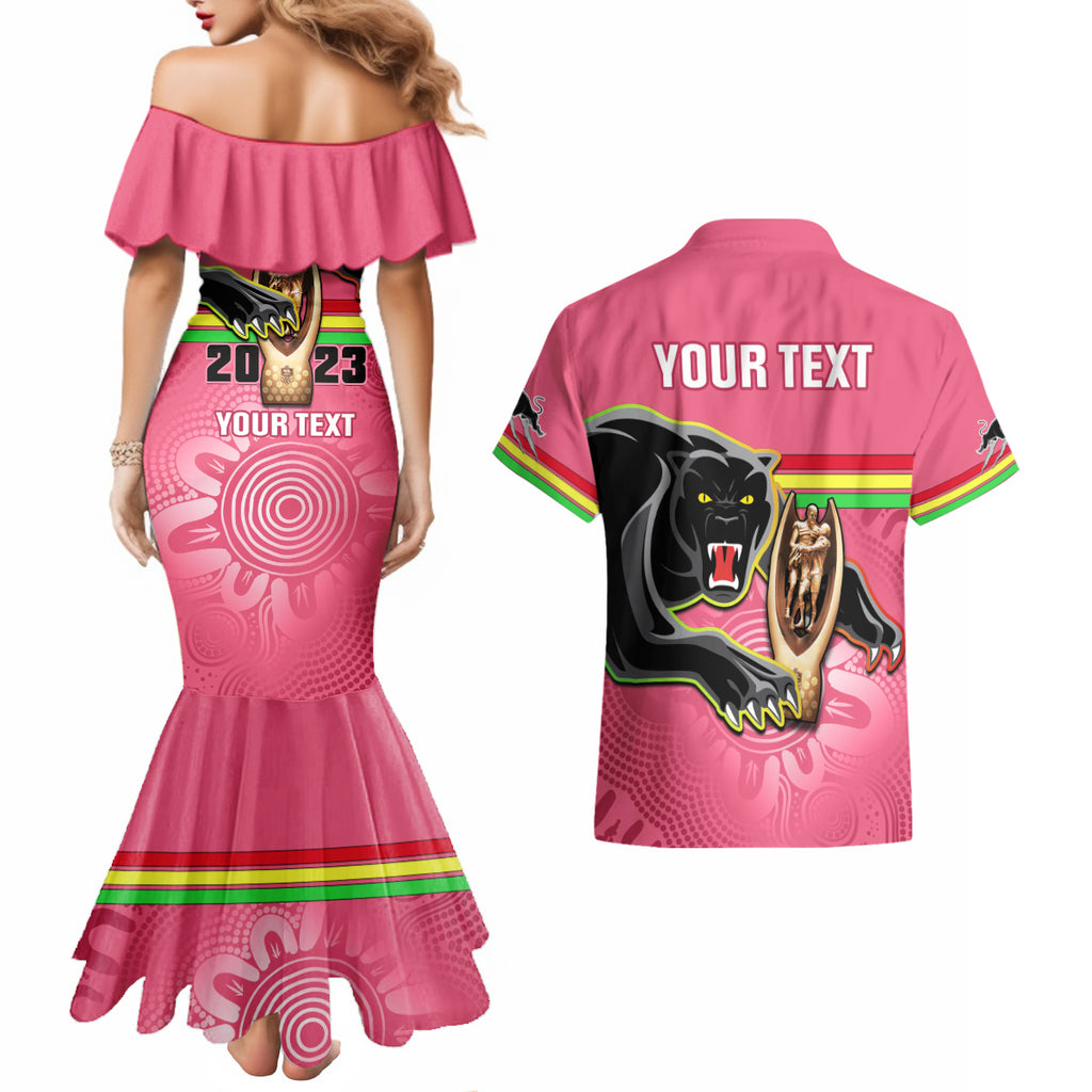 personalised-panthers-couples-matching-mermaid-dress-and-hawaiian-shirt-premiers-back-to-back-2023-pink-version