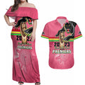 personalised-panthers-couples-matching-off-shoulder-maxi-dress-and-hawaiian-shirt-premiers-back-to-back-2023-pink-version
