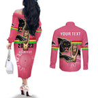 personalised-panthers-couples-matching-off-the-shoulder-long-sleeve-dress-and-long-sleeve-button-shirts-premiers-back-to-back-2023-pink-version