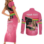 personalised-panthers-couples-matching-short-sleeve-bodycon-dress-and-long-sleeve-button-shirts-premiers-back-to-back-2023-pink-version