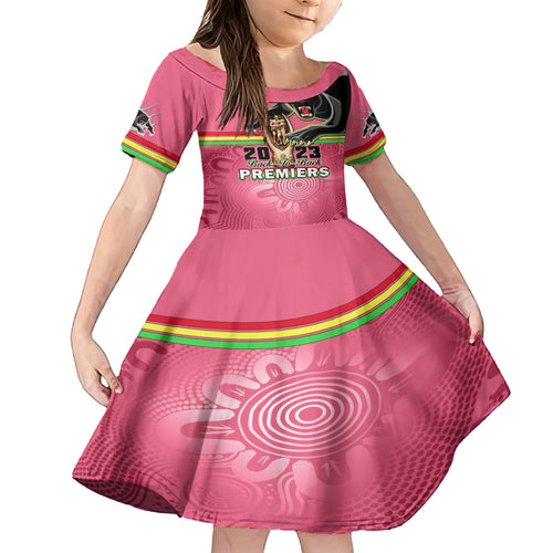 personalised-panthers-family-matching-long-sleeve-bodycon-dress-and-hawaiian-shirt-premiers-back-to-back-2023-pink-version