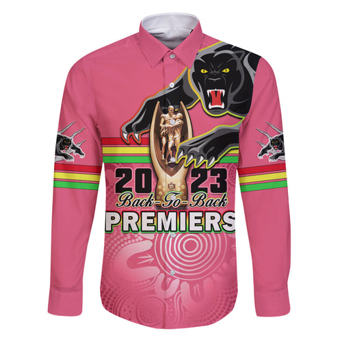 personalised-panthers-family-matching-puletasi-dress-and-hawaiian-shirt-premiers-back-to-back-2023-pink-version