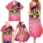 personalised-panthers-family-matching-summer-maxi-dress-and-hawaiian-shirt-premiers-back-to-back-2023-pink-version