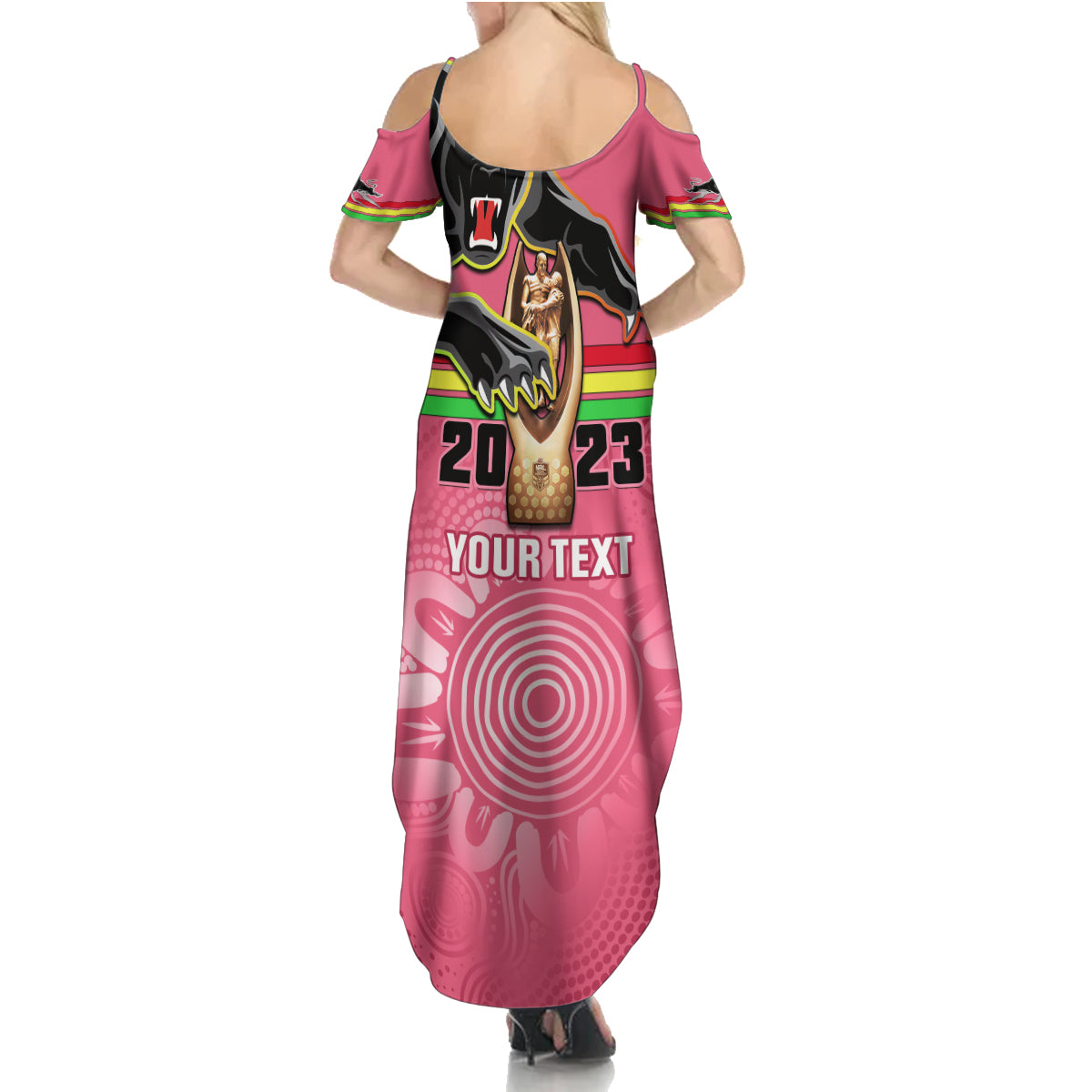personalised-panthers-family-matching-summer-maxi-dress-and-hawaiian-shirt-premiers-back-to-back-2023-pink-version