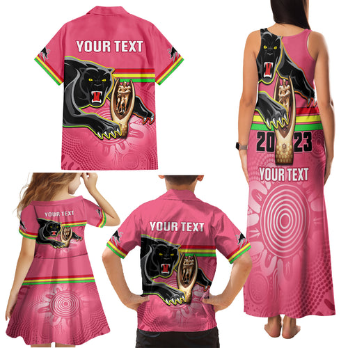 personalised-panthers-family-matching-tank-maxi-dress-and-hawaiian-shirt-premiers-back-to-back-2023-pink-version