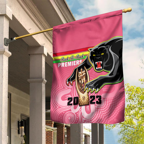 personalised-panthers-garden-flag-premiers-back-to-back-2023-pink-version