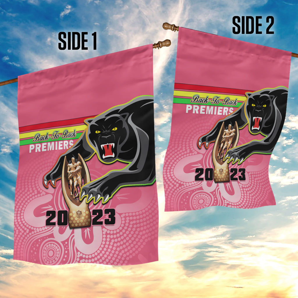 personalised-panthers-garden-flag-premiers-back-to-back-2023-pink-version