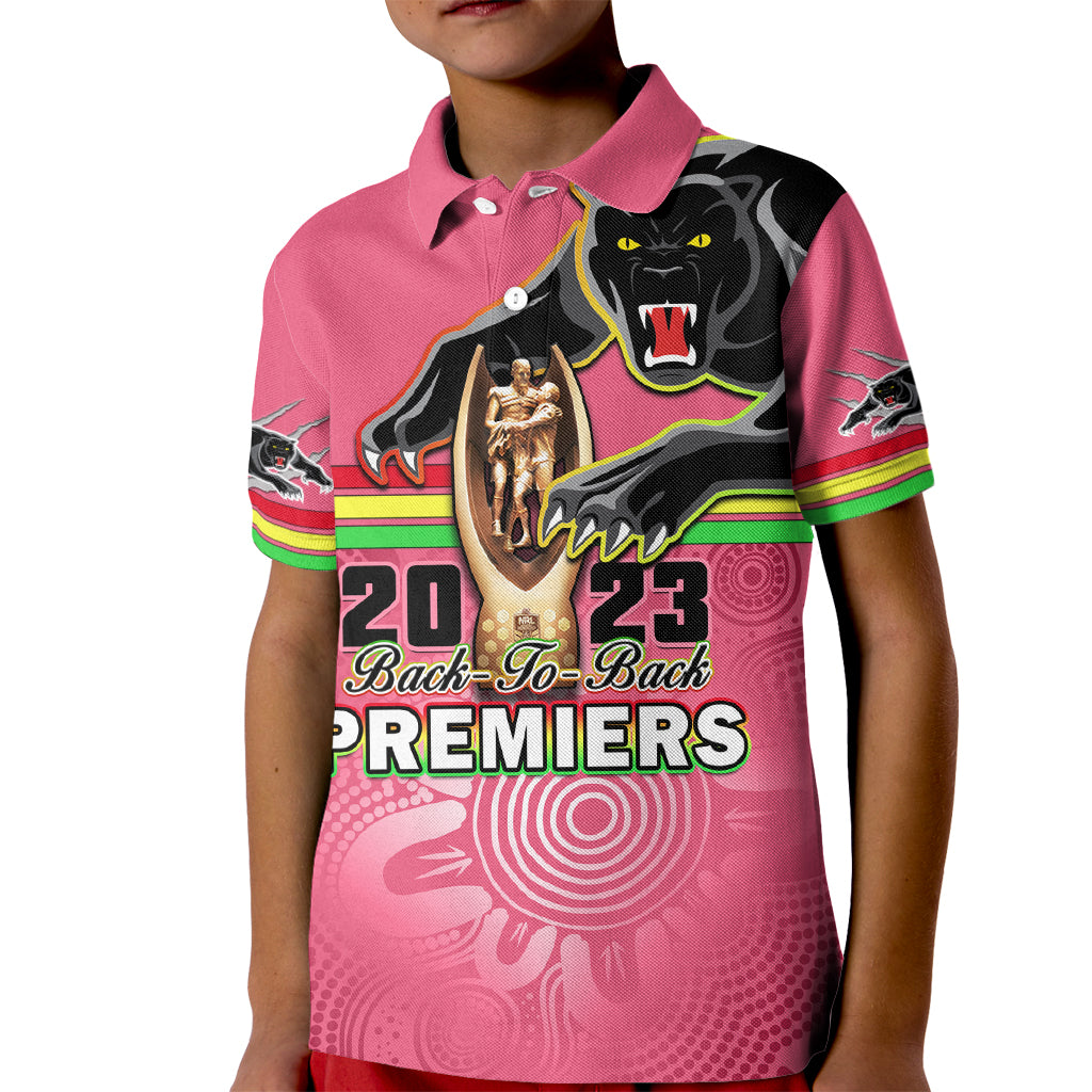 personalised-panthers-kid-polo-shirt-premiers-back-to-back-2023-pink-version