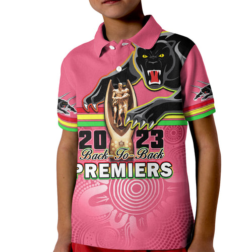 personalised-panthers-kid-polo-shirt-premiers-back-to-back-2023-pink-version