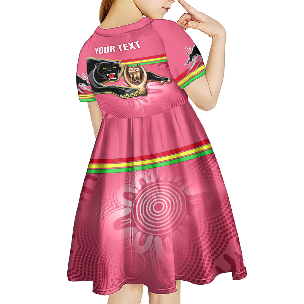 personalised-panthers-kid-short-sleeve-dress-premiers-back-to-back-2023-pink-version