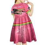 personalised-panthers-kid-short-sleeve-dress-premiers-back-to-back-2023-pink-version