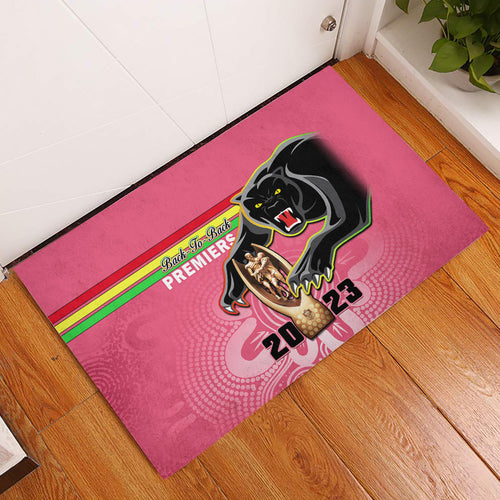 personalised-panthers-rubber-doormat-premiers-back-to-back-2023-pink-version