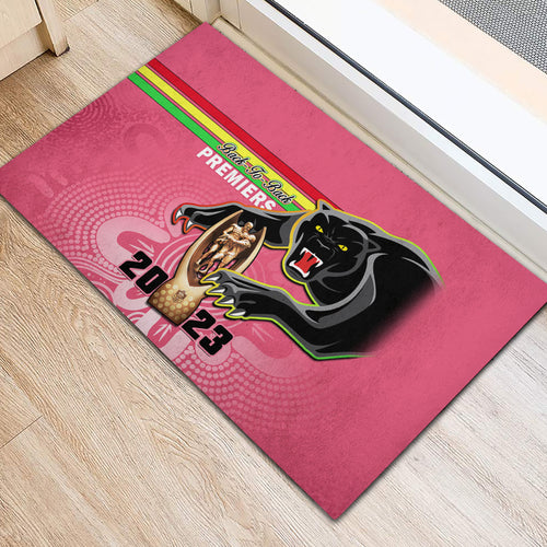 personalised-panthers-rubber-doormat-premiers-back-to-back-2023-pink-version