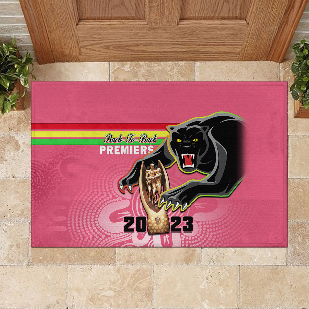 personalised-panthers-rubber-doormat-premiers-back-to-back-2023-pink-version