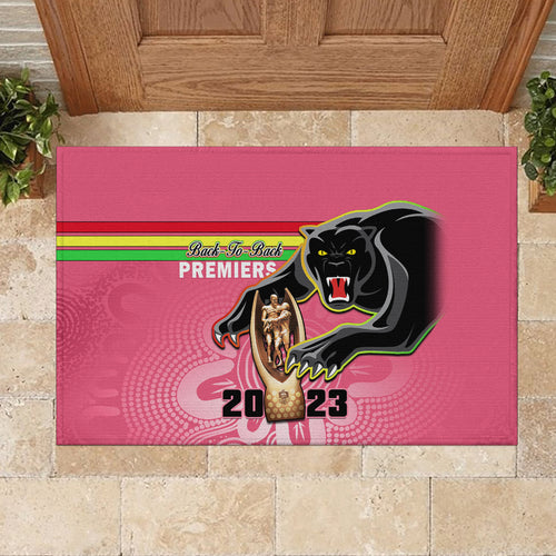 personalised-panthers-rubber-doormat-premiers-back-to-back-2023-pink-version