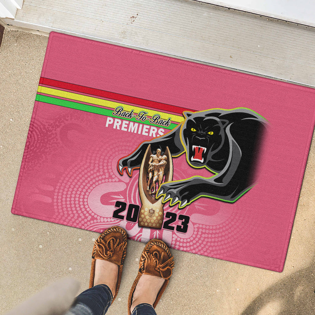 personalised-panthers-rubber-doormat-premiers-back-to-back-2023-pink-version