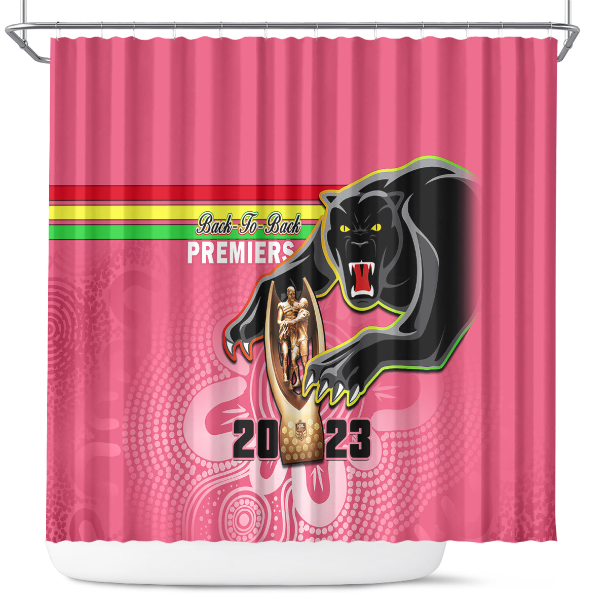 personalised-panthers-shower-curtain-premiers-back-to-back-2023-pink-version