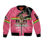 personalised-panthers-sleeve-zip-bomber-jacket-premiers-back-to-back-2023-pink-version