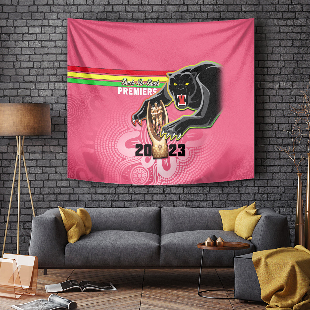 personalised-panthers-tapestry-premiers-back-to-back-2023-pink-version