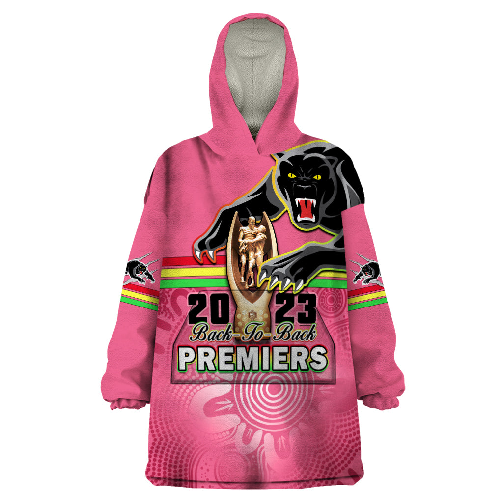 personalised-panthers-wearable-blanket-hoodie-premiers-back-to-back-2023-pink-version