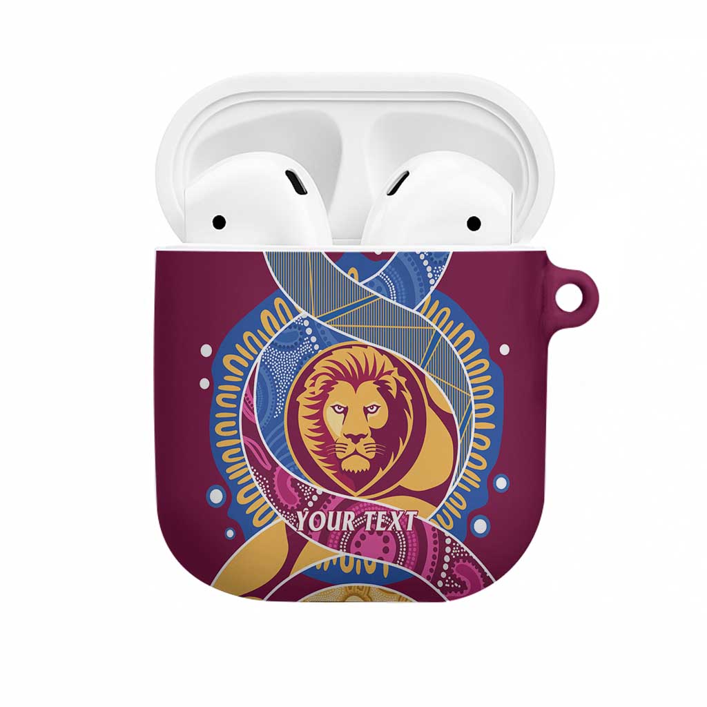 Brisbane Lions Football Custom AirPods Case Premiers Proud Aboriginal Art - Aussie Hoodie