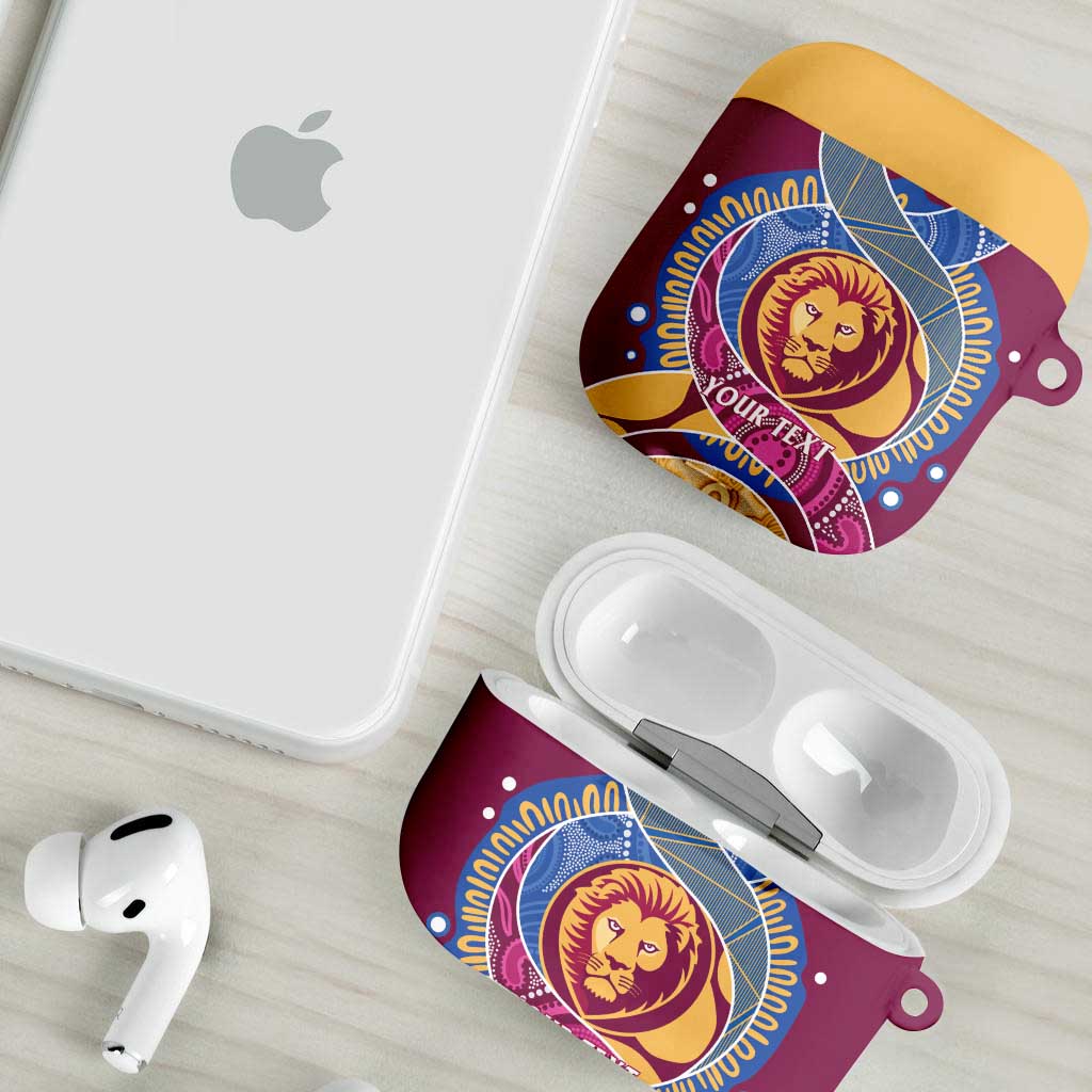 Brisbane Lions Football Custom AirPods Case Premiers Proud Aboriginal Art - Aussie Hoodie