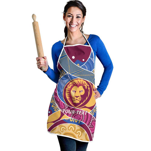 Brisbane Lions Football Custom Apron Premiers Proud Aboriginal Art - Aussie Hoodie