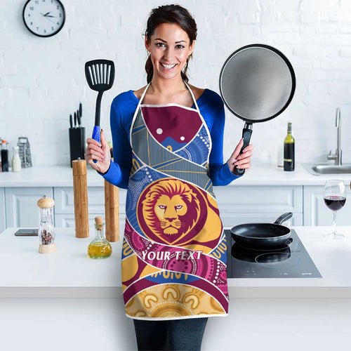 Brisbane Lions Football Custom Apron Premiers Proud Aboriginal Art - Aussie Hoodie