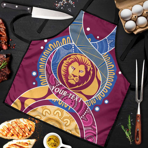 Brisbane Lions Football Custom Apron Premiers Proud Aboriginal Art - Aussie Hoodie