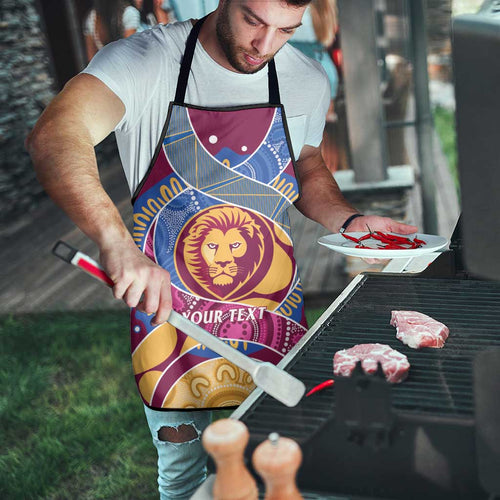 Brisbane Lions Football Custom Apron Premiers Proud Aboriginal Art - Aussie Hoodie