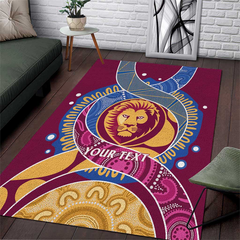 Brisbane Lions Football Custom Area Rug Premiers Proud Aboriginal Art - Aussie Hoodie